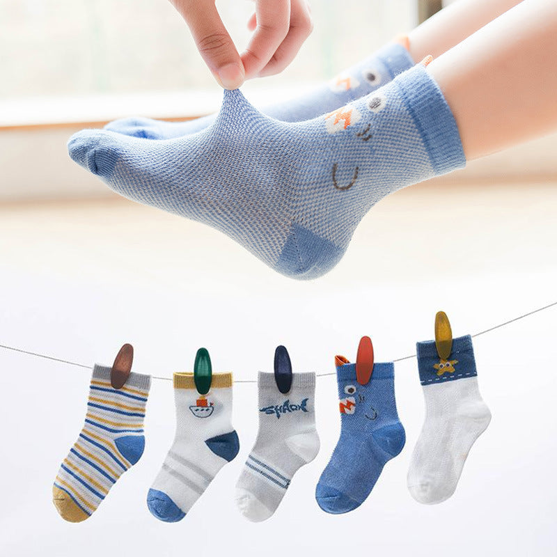Baby Kid Unisex Striped Letters Cartoon Print Socks