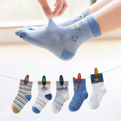 Baby Kid Unisex Striped Letters Cartoon Print Socks