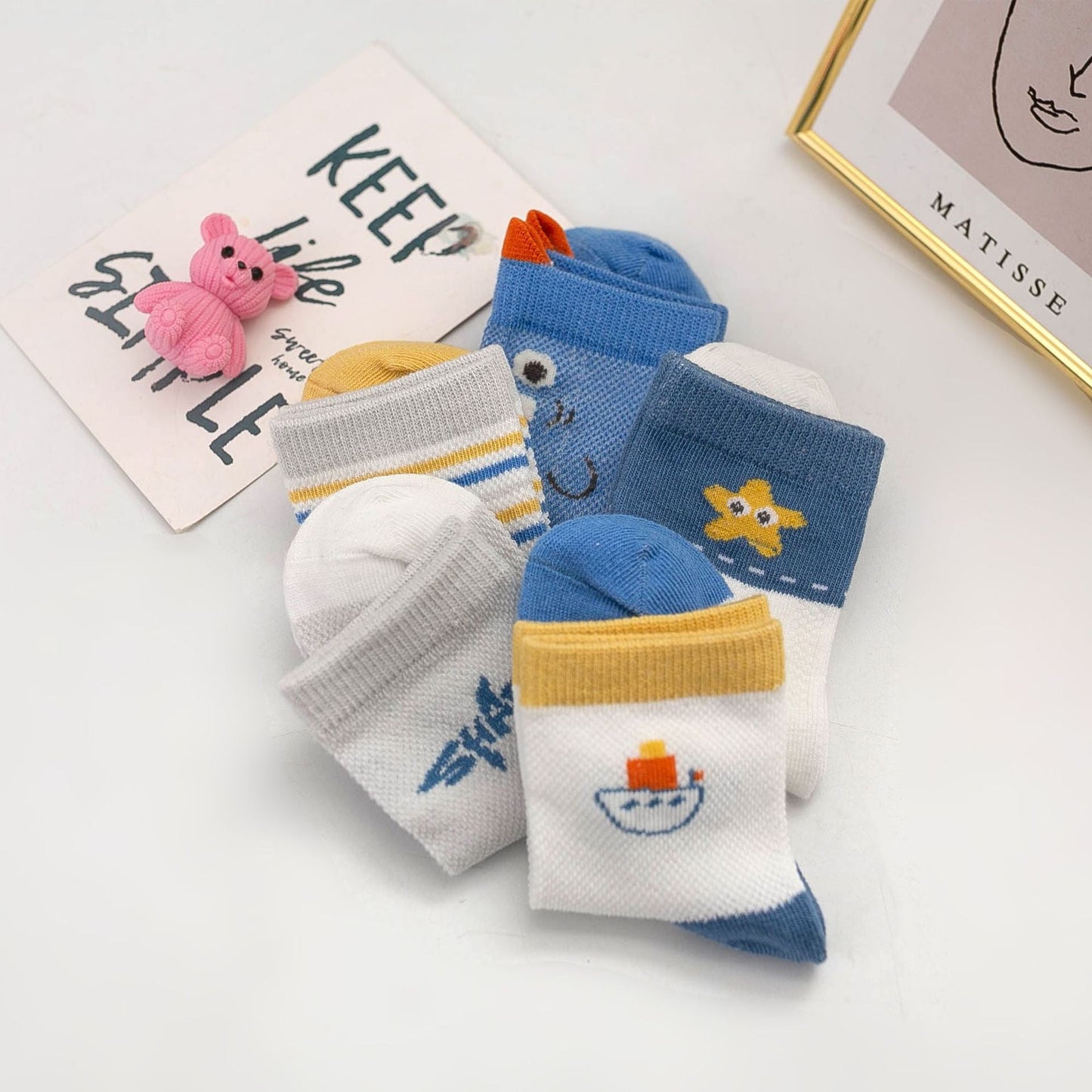 Baby Kid Unisex Striped Letters Cartoon Print Socks