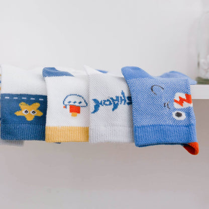 Baby Kid Unisex Striped Letters Cartoon Print Socks