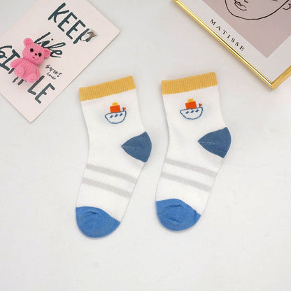 Baby Kid Unisex Striped Letters Cartoon Print Socks