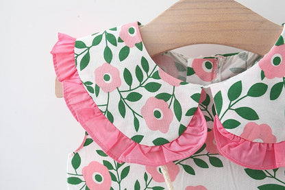 Baby Girls Flower Bow Print Dresses Bag Wholesale