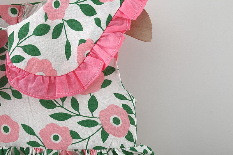Baby Girls Flower Bow Print Dresses Bag Wholesale