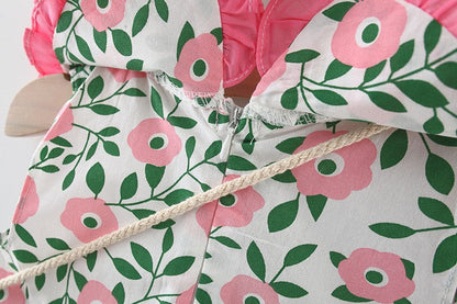 Baby Girls Flower Bow Print Dresses Bag Wholesale