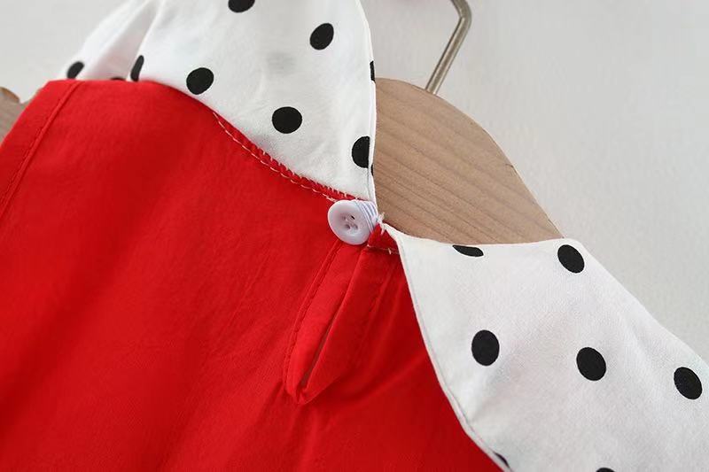 Baby Girls Polka dots Bow Print Dresses And Bag Wholesale