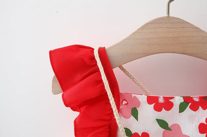 Baby Girls Flower Print Dresses And Bag Wholesale