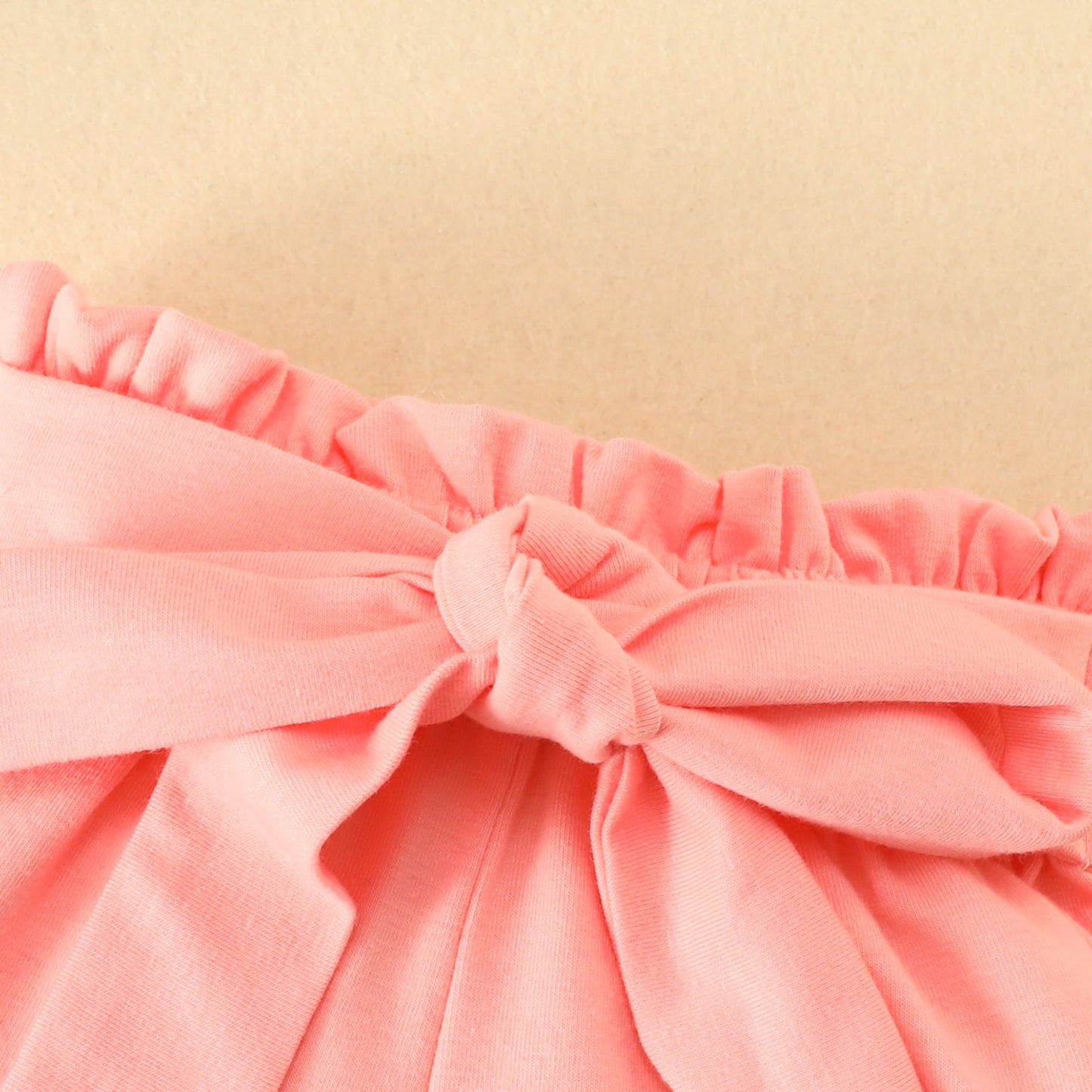 3 Pieces Set Baby Girls Tank Tops Solid Color Shorts And Bow Headwear