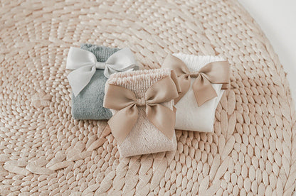 Baby Kid Girls Solid Color Bow Accessories Socks