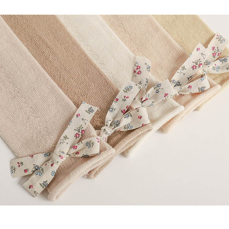 Girls Solid Color Bow Accessories Socks