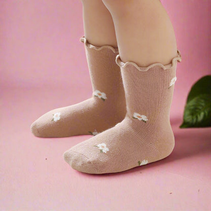 Baby Kid Girls Letters Flower Print Accessories Socks