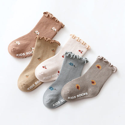 Baby Kid Girls Letters Flower Print Accessories Socks