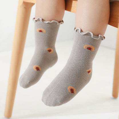 Baby Kid Girls Letters Flower Print Accessories Socks