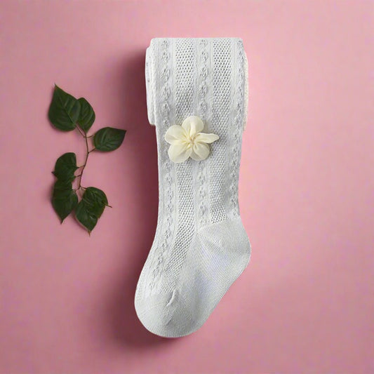 Baby Kid Girls Solid Color Flower Accessories Socks