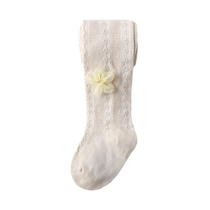 Baby Kid Girls Solid Color Flower Accessories Socks