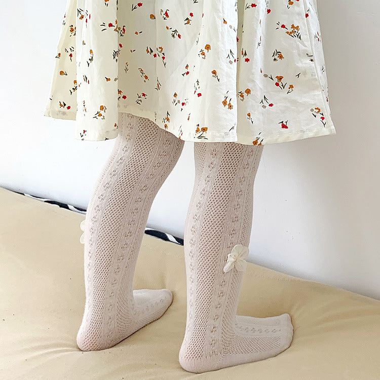 Baby Kid Girls Solid Color Flower Accessories Socks