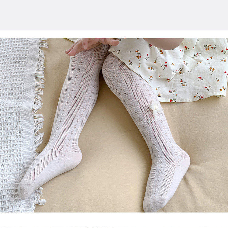 Baby Kid Girls Solid Color Flower Accessories Socks