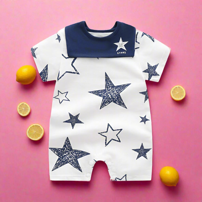 Baby Fruit Dinosaur Star Print Rompers And Baby Bibs
