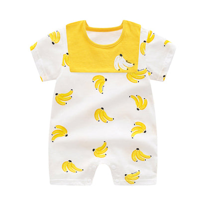 Baby Fruit Dinosaur Star Print Rompers And Baby Bibs