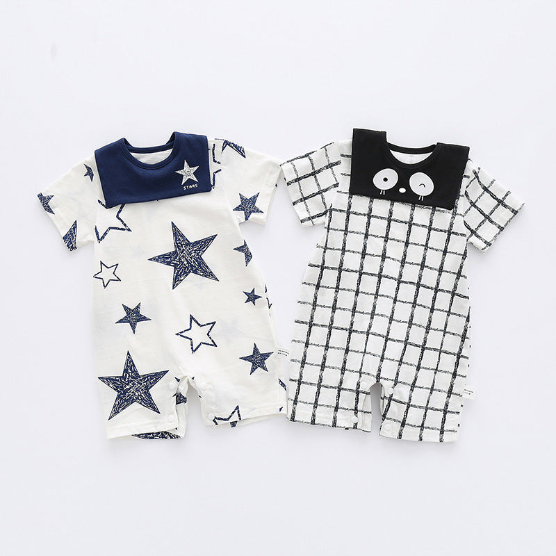 Baby Fruit Dinosaur Star Print Rompers And Baby Bibs