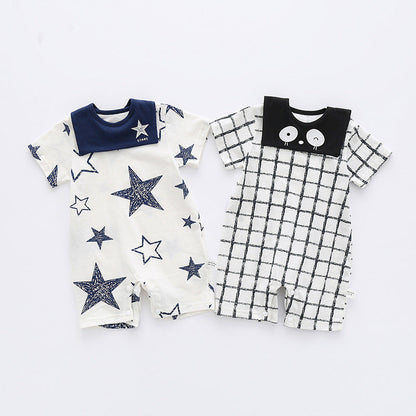 Baby Fruit Dinosaur Star Print Rompers And Baby Bibs