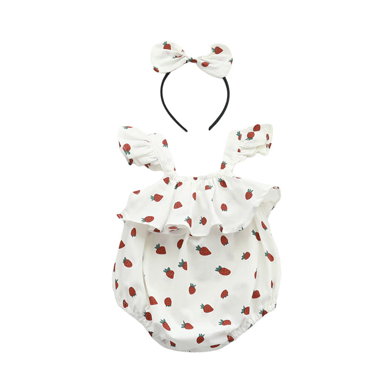 Baby Girls Fruit Checked And Accessories Headwear
