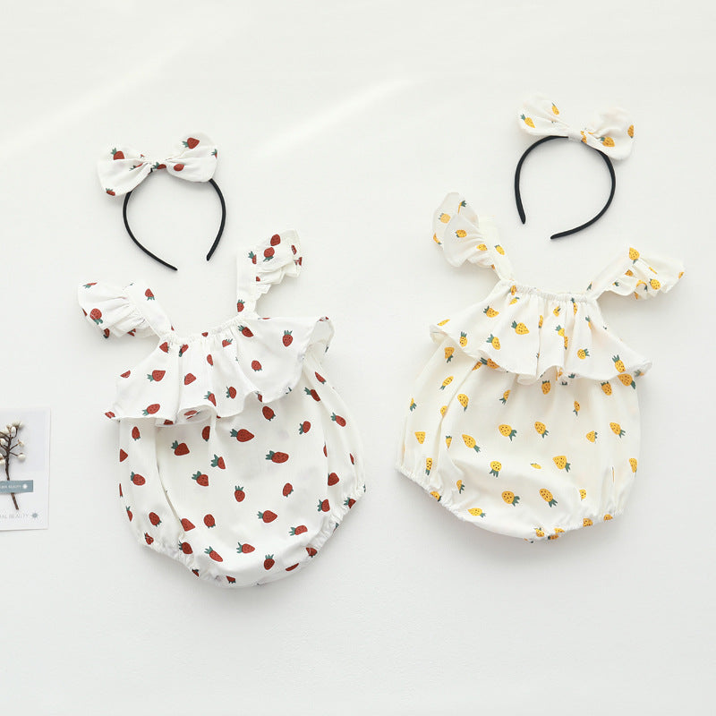 Baby Girls Fruit Checked And Accessories Headwear