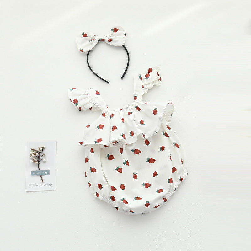 Baby Girls Fruit Checked And Accessories Headwear