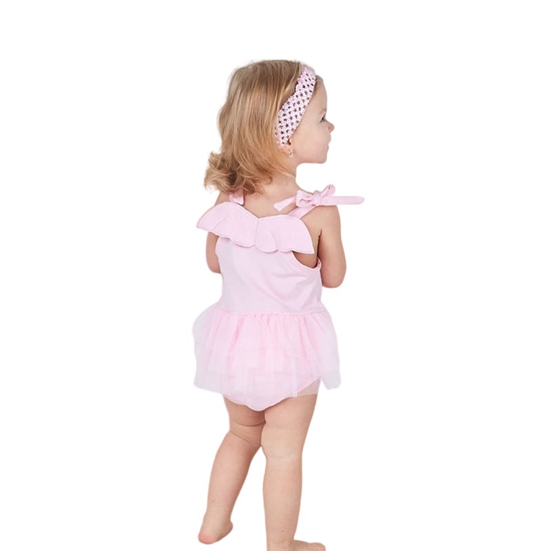 Baby Girls Solid Color Bow Rompers Headwear Wholesale 22051609