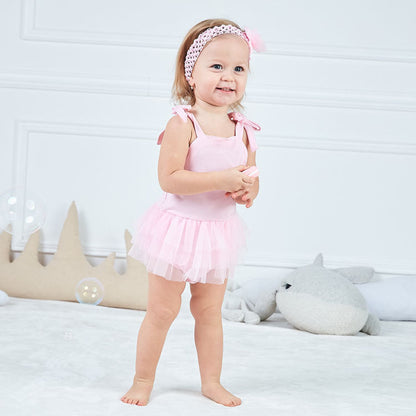 Baby Girls Solid Color Bow Rompers Headwear Wholesale 22051609