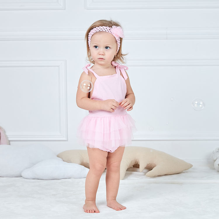Baby Girls Solid Color Bow Rompers Headwear Wholesale 22051609