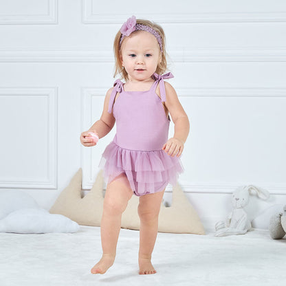 Baby Girls Solid Color Bow Rompers Headwear Wholesale 22051609