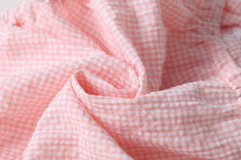Baby Girls Flower Checked Bow Rompers Headwear