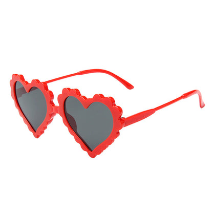 Kid Unisex Solid Color Love heart Glasses Wholesale