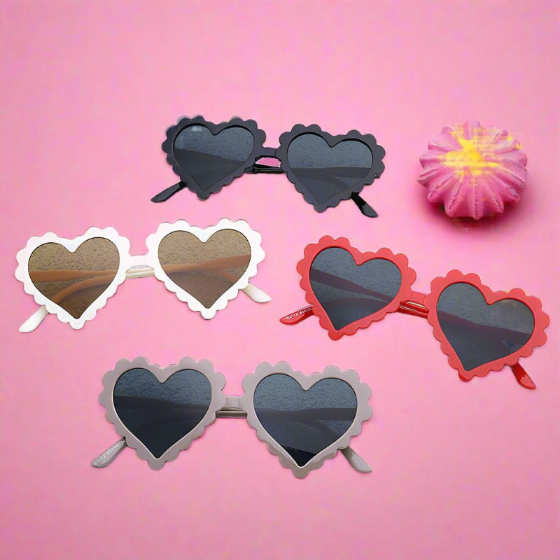 Kid Unisex Solid Color Love heart Glasses Wholesale