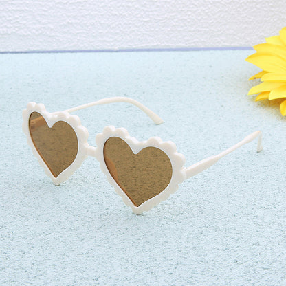 Kid Unisex Solid Color Love heart Glasses Wholesale