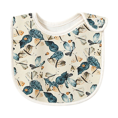 Baby Unisex Flower Butterfly Plant Print Baby Bibs