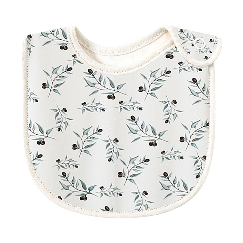 Baby Unisex Flower Butterfly Plant Print Baby Bibs