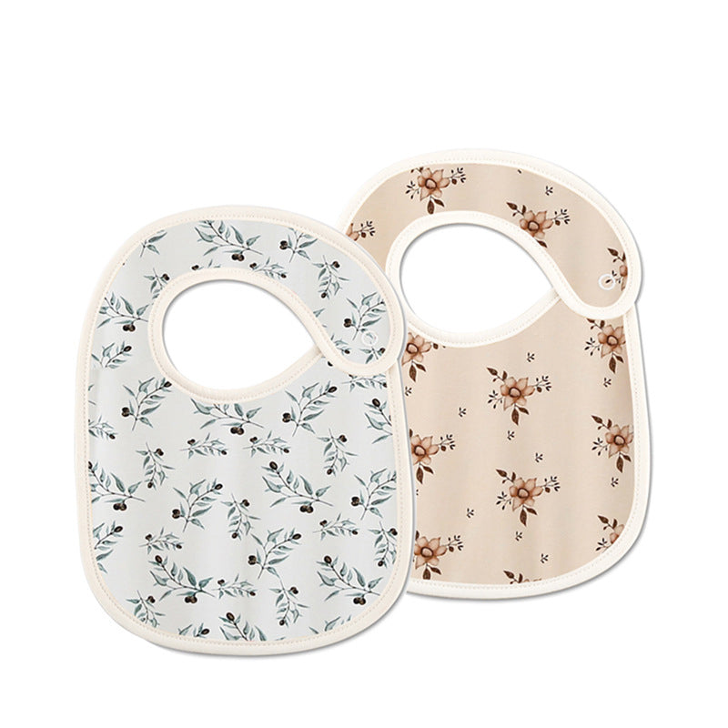 Baby Unisex Flower Butterfly Plant Print Baby Bibs