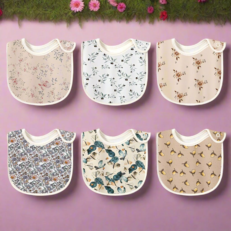 Baby Unisex Flower Butterfly Plant Print Baby Bibs
