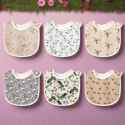 Baby Unisex Flower Butterfly Plant Print Baby Bibs