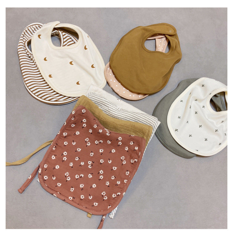Baby Unisex Solid Color Polka dots Print Baby Bibs