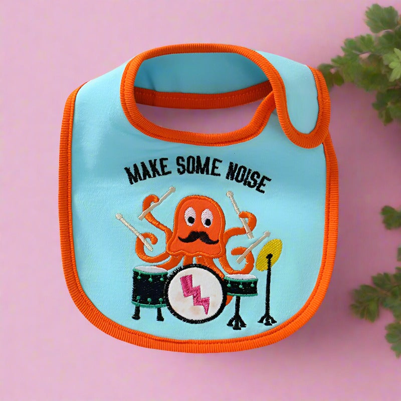 Unisex Solid Color Cartoon Embroidered Baby Bibs