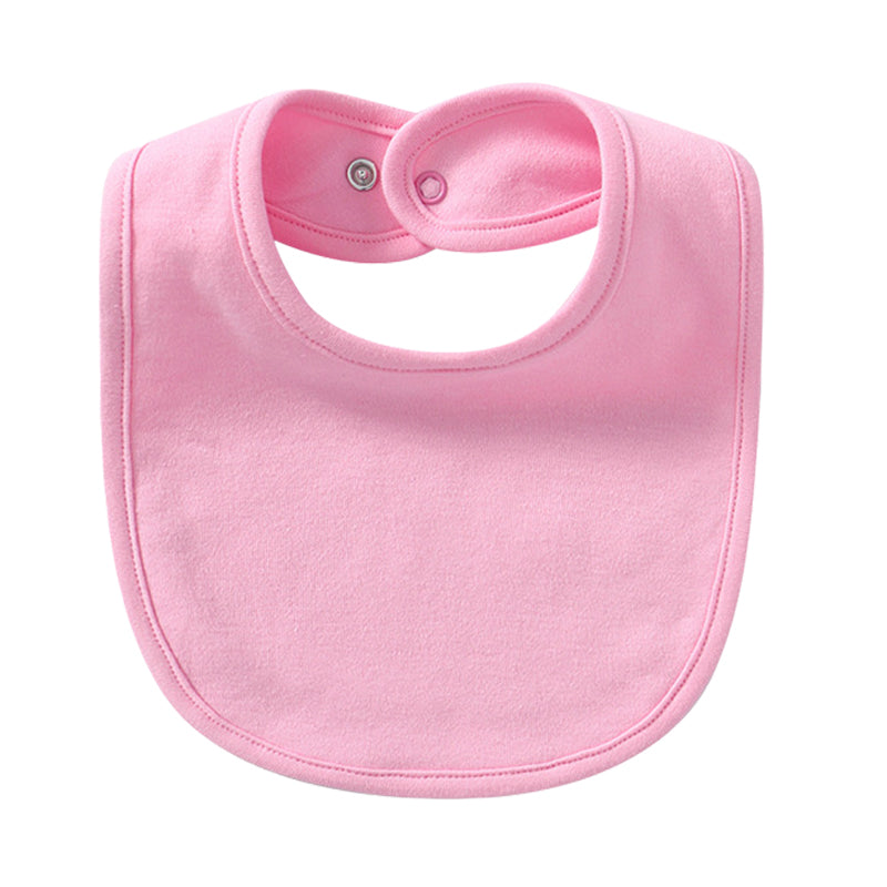 Unisex Solid Color Cartoon Embroidered Baby Bibs