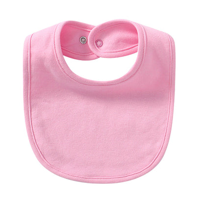 Unisex Solid Color Cartoon Embroidered Baby Bibs