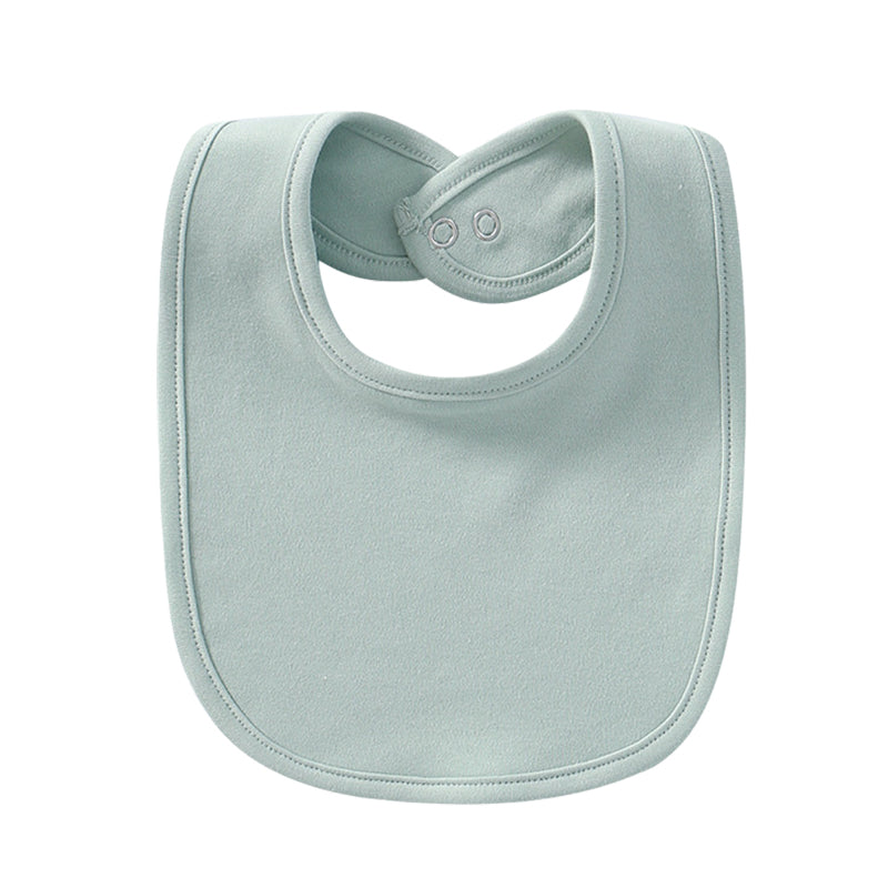Unisex Solid Color Cartoon Embroidered Baby Bibs