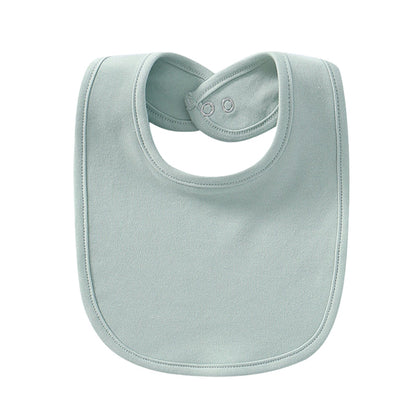 Unisex Solid Color Cartoon Embroidered Baby Bibs