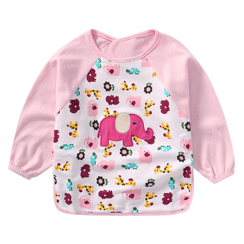 Unisex Solid Color Cartoon Embroidered Baby Bibs