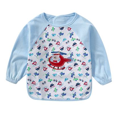 Unisex Solid Color Cartoon Embroidered Baby Bibs