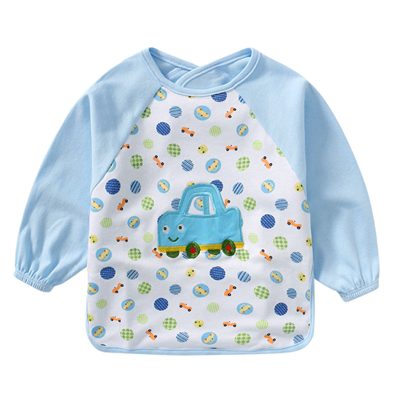 Unisex Solid Color Cartoon Embroidered Baby Bibs