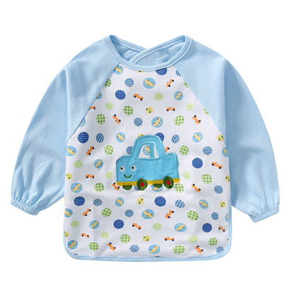 Unisex Solid Color Cartoon Embroidered Baby Bibs